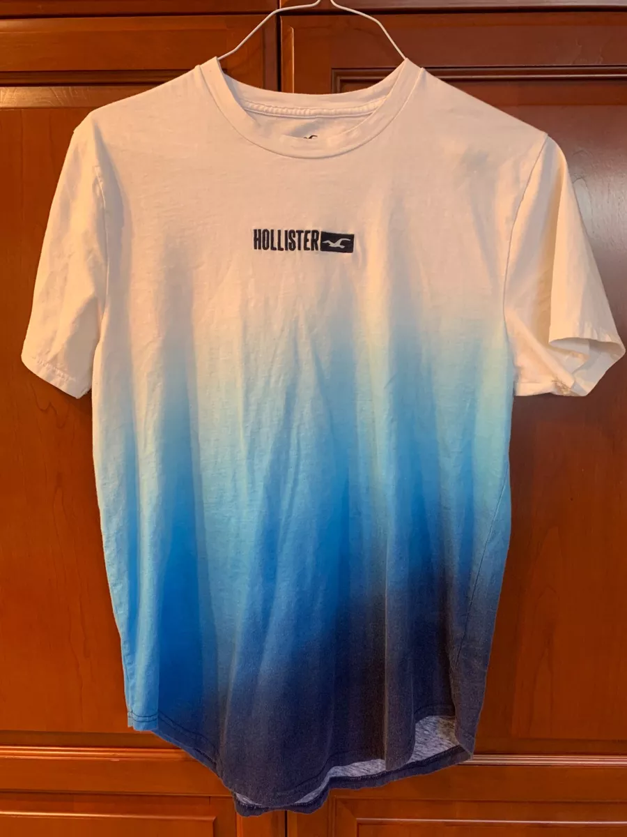 Hollister Boys Bold Raised Logo Youth Size L XL Blue Short Sleeve T Shirt