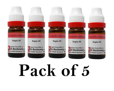 5X  Dr Reckeweg  Sepia 30 CH Dilution (11ml Each)