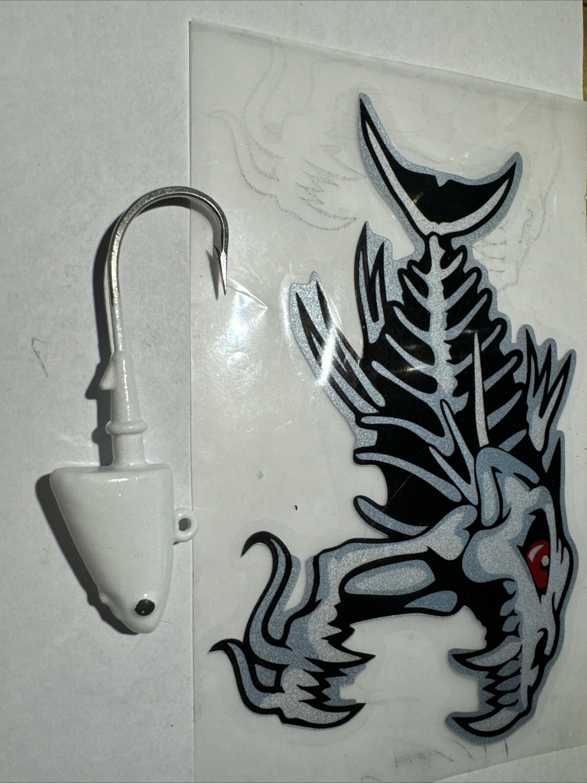 10  Saltwater Jigs..Shad Head Jigs White 2 Ounce Striped Bass Flounder - Image 2