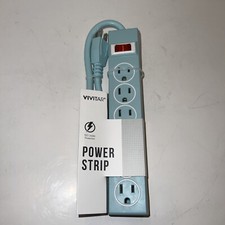 6 Outlet Safety Surge Protector Plug AC Power Strip Extension 1.5 FT Cord NAVY