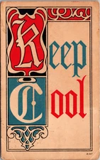Keep Cool antique vintage postcard