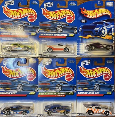 6) Hot Wheels Camaro's Z28, 95 Convertible, 1967, Race Car | eBay