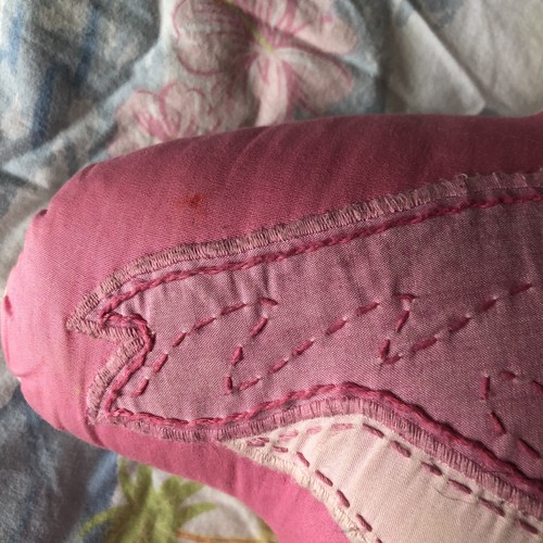 Pottery Barn Kids Flamingo Pillow Surfside Beach Island Surf Gingham Pink - Picture 5 of 9