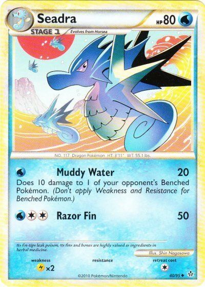Seadra - 40/95 - Uncommon LP, English Pokemon Unleashed