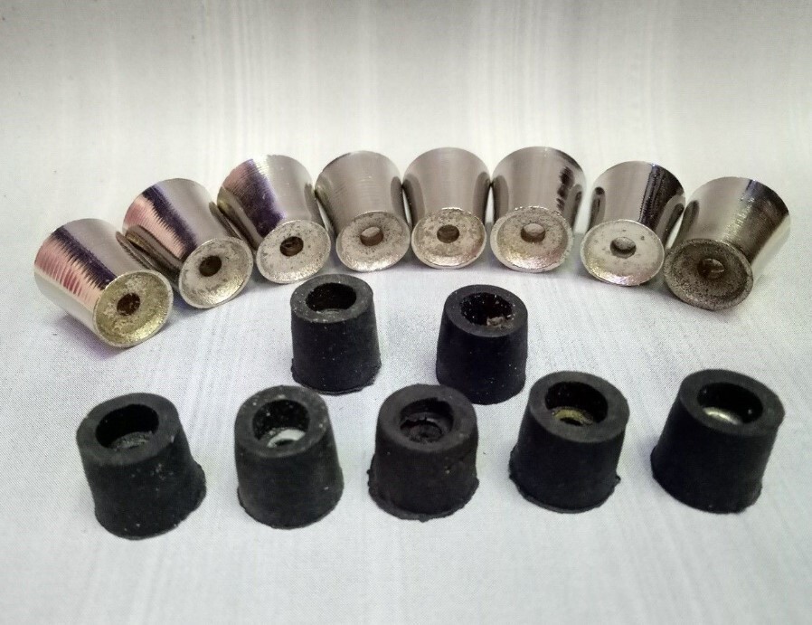 LOTE DE 10 PUNTAS DE REPUESTO DE LATÓN MACIZO PARA BASTÓN / BASTÓN PARTE DE B...