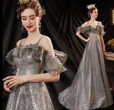 Gorgeous Off Shoulder Flounce Shine Evening Dresses Banquet Homecoming Prom GDRY