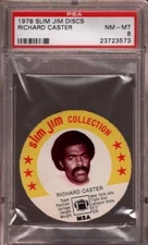 1978 SLIM JIM DISCS RICHARD CASTER ☆RARE☆ NEW YORK JETS PSA 8 NM-MT