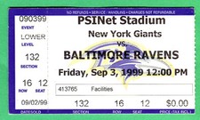 GIANTS DAN CAMPBELL NFL PLAYER DEBUT-9/3/99 TICKET STUB-LIONS HEAD COACH