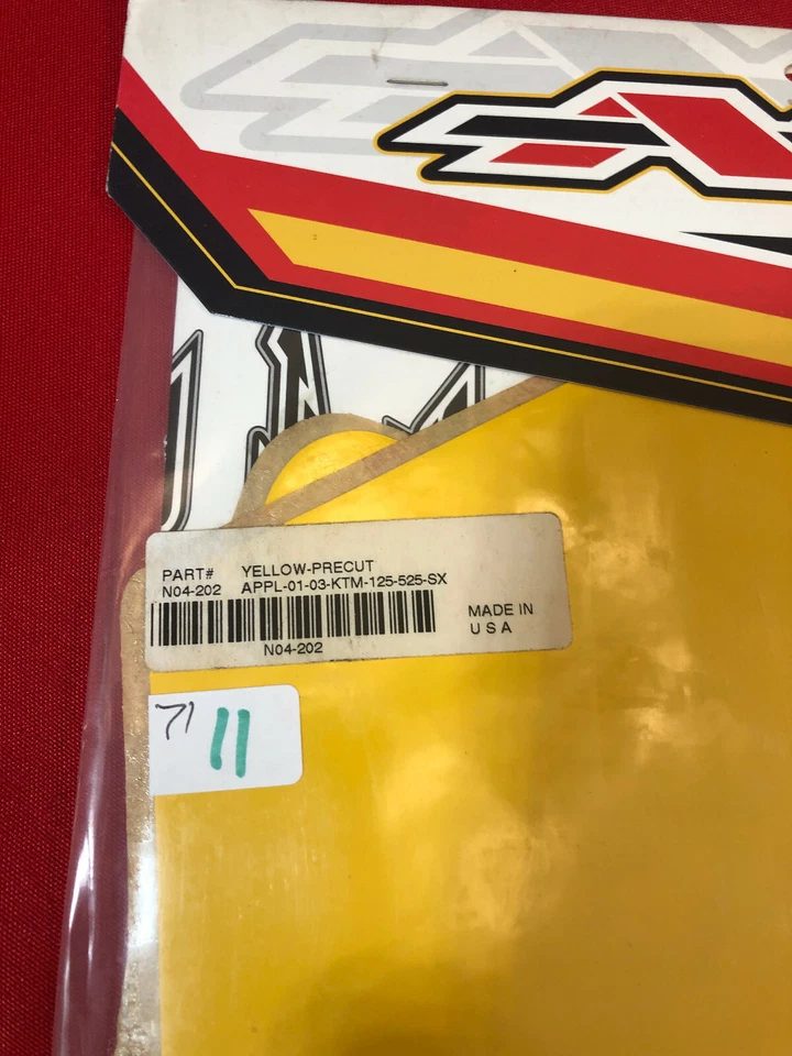 NOS N-Style Yellow-Precut Backgrounds Kawasaki APPL-01-03-KTM-125-525-SX - Image 2 of 3