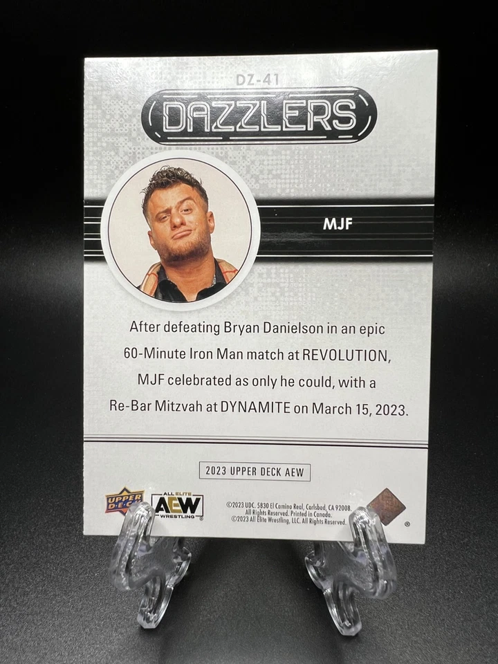 2023 Upper Deck AEW All Elite Wrestling Dazzlers Orange MJF #DZ-41 - Image 2 of 2