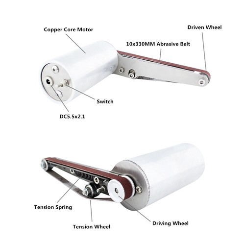 Mini Handheld Belt Sander Stainless Steel Polishing Machine Sharpener 795 Motor - Picture 2 of 12
