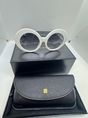 Linda Farrow Sunglasses Oversized LFL468C15SUN White Round Retail $899 NWB