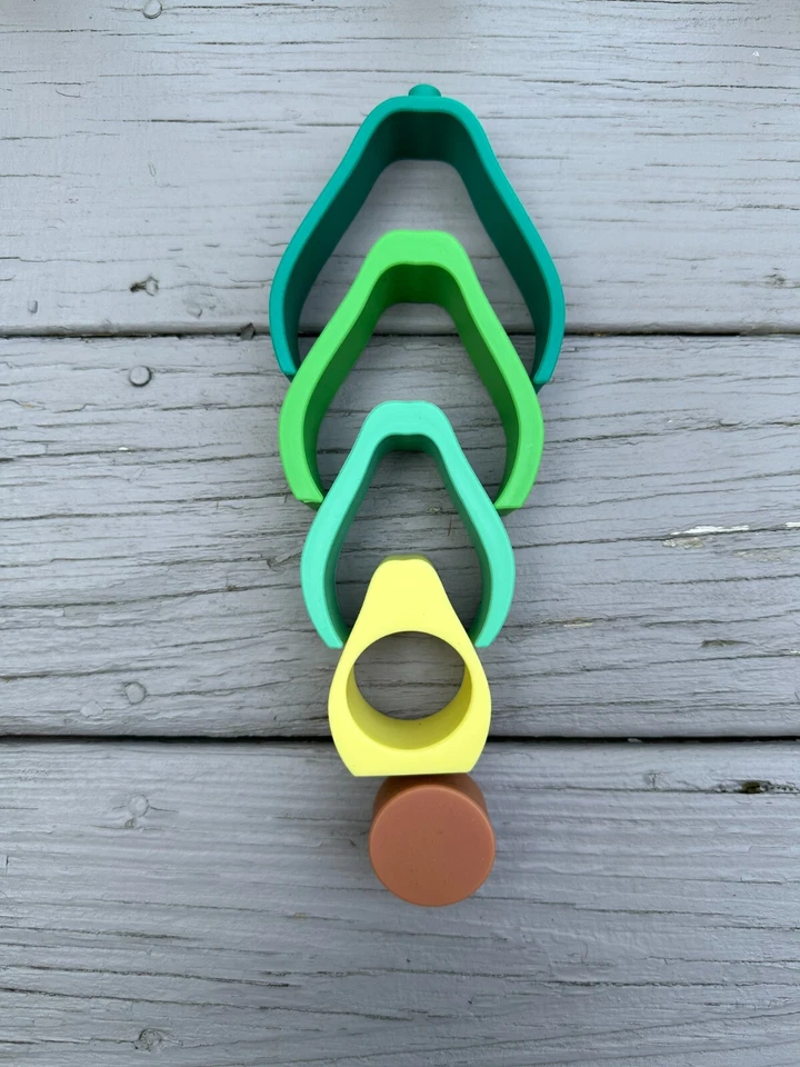Divertido juguete apilable de silicona para aguacate viral - 5 piezas, seguro sin BPA, fácil de limpiar Foto 4 de 4
