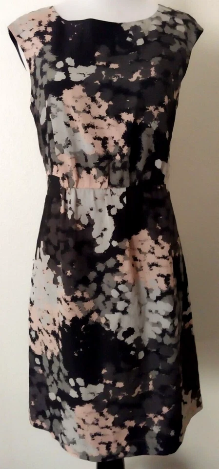 VESTIDO MAC & JAC SIN MANGAS LÍNEA A FORRADO NEGRO GRIS ROSA CIERRE CREMALLERA X-PEQUEÑO Foto 4 de 4