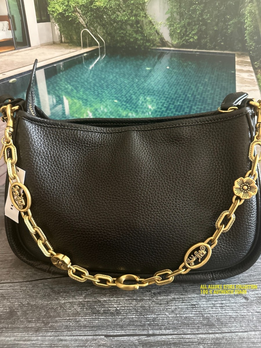 NWT COACH HORSE & CARRIAGE TEA ROSE CHAIN STRAP BRASS/BRASS CX180