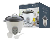 Rice Cooker Small Electric 0.8L Steamer with Non Stick Bowl - White