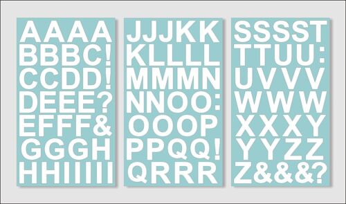 1 Zoll (25 mm) Alphabet A-Z * Selbstklebende Vinylbuchstaben * (weiß) einfach aufzutragen - Bild 1 von 1