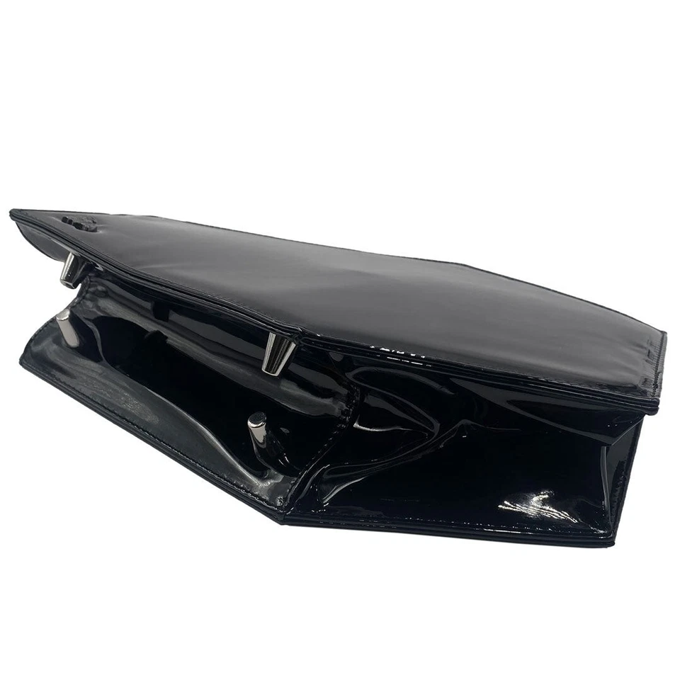 Bolso de Hombro Kreepsville 666 Negro Brillante Patente Calavera Kisslock Ataúd Nuevo con Etiquetas Foto 4 de 4