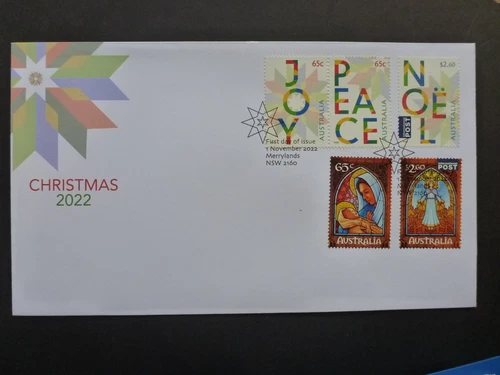 AUSTRALIA 2022 CHRISTMAS SET 5 STAMPS FIRST DAY COVER