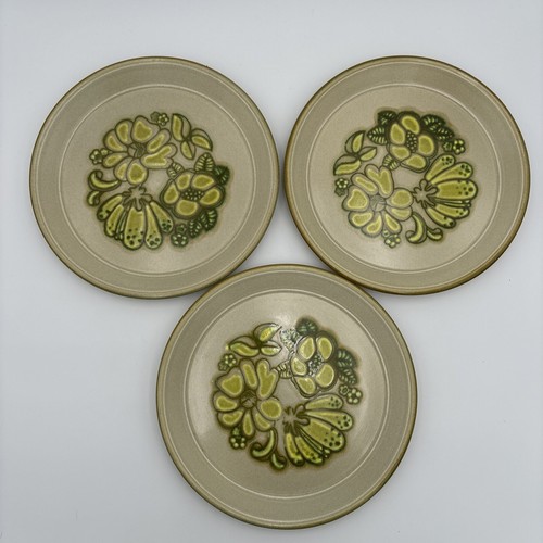 6x Vintage Kiln Craft Stoneware Green Festival Dinner Plates Retro 10" - Picture 5 of 7