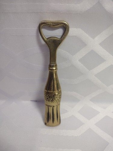Abridor de botellas vintage Coca-Cola 100 % latón sin embalaje 5 1/2"