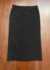 New Women Pencil Tapered Fitted Skirt Black Elegant Pattern Medium M