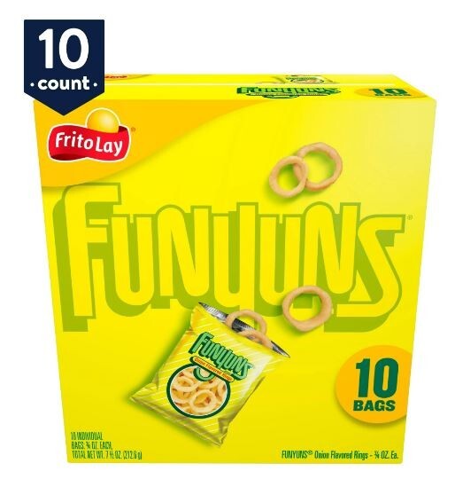 Funyuns Onion Ring Flavored Snack Chips, 10 Count Multipack