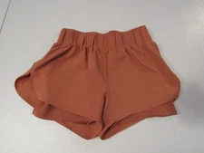 Ebb & Flow Lululemon Women's Hi Waisted Orange Pull On Gym Lined Shorts Size S