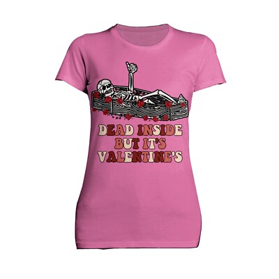 Valentinstag Grafik Überraschung sarkastisches Skelett tot innen Damen T-Shirt