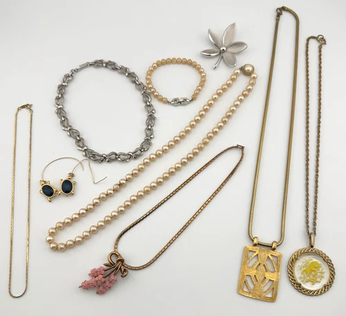 Trifari Costume Jewelry Lot Necklace Earrings Bracelet Pin Vintage