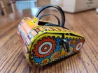 Vintage Marx Tin Toy Litho Wind Up Flip Over Tank Wooden Wheels.