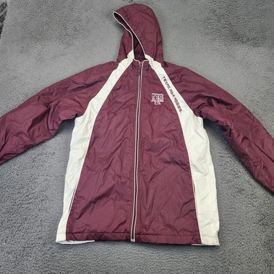 Texas A&M Aggies Jacket Womens XL Maroon White College Football Hooded Full Zip