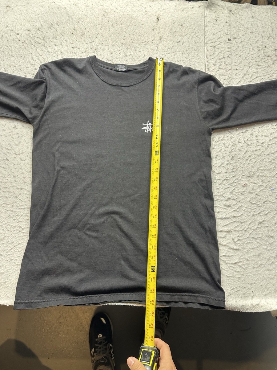 Vintage Men's Stussy Spellout Long Sleeve Graphic Shirt Y2K Sz M