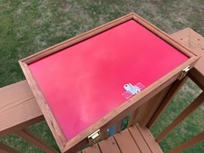 KNIFE DISPLAY CASE ARROWHEADS 18x12x2 CHERRY WOOD RED BACKING USA SHADOW BOX