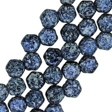 Czech Glass Honeycomb Beads 2-Hole Hexa 6mm 30pcs Tweedy Blue