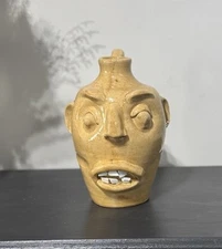 1995 Cherry B. Corn - Folk Art Face Jug Evan’s Pottery Arden NC MINT Vintage