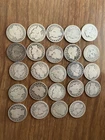 24 silver quarters seated liberty, liberty head (barber): 1856, 1892, 1893, 1894