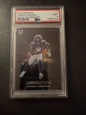 Jordan Addison 2023 Obsidian Black Color Blast SSP CASE HIT RC Vikings PSA 9