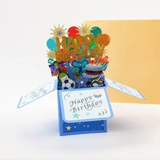 Happy Birthday Surprise Box - Pop Up Birthday Greeting Card with Envelope