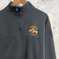 VTG Fireman Collared Quarter Zip Sweatshirt Mens Large R Heroes Inc Made In USA
