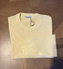 Zara Men  s Linen Cotton Sweater Pullover Size XL Yellow NWOT