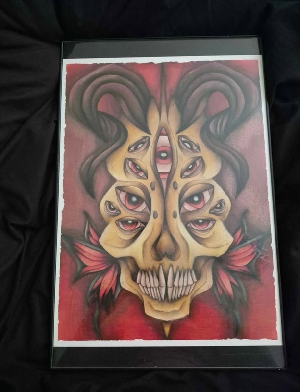 Original Skull Angel Framed Artwork