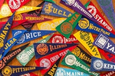 Lot of College Pennants & Mini Pennants - Various Universities & Teams