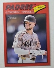 2026 Topps Heritage Red Border Jackson Merrill San Diego Padres #351