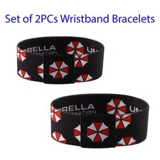 Resident Evil Umbrella Corporation Logo Wristband Bracelet Stretchable - 2pc Set Resident Evil Umbrella Corporation Logo Wristband Bracelet Stretchable - 2pc Set
