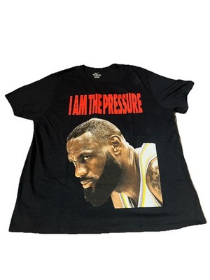 Nike LeBron I Am The Pressure Shirt Mens XXL Black NBA Lakers Graphic Tee AOP
