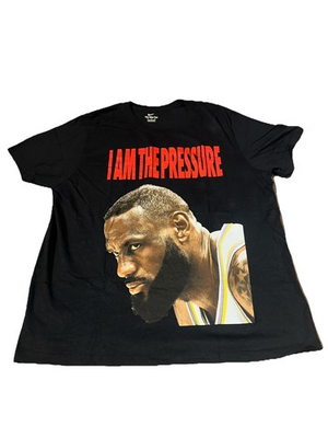 #ad Nike LeBron I Am The Pressure Shirt Mens XXL Black NBA Lakers Graphic Tee AOP $39.99