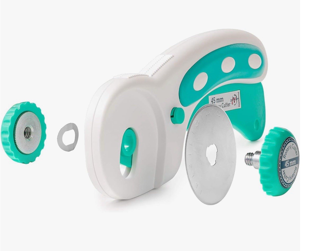 Fabric Rotary Cutter 45mm + 3 Replacement Blades Edge To Edge Quilting