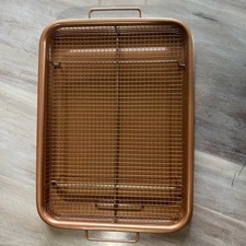Gotham Steel Crisper Tray Basket 12x8 Non-Stick Copper