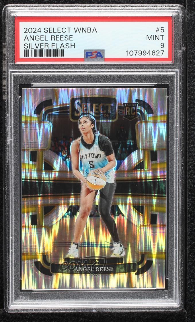 2024 Select WNBA Concourse Silver Flash Prizm Angel Reese PSA 9 Rookie RC 02v3